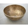 Tibet Klangschale "dunkel" 400 g - 469 g mit Lederklöppel