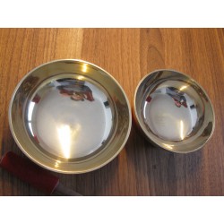 Indische Klangschalen "wide" 2-er Set mit Lederklöppel